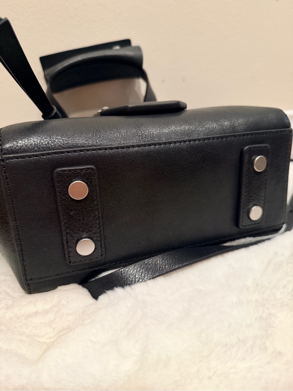 All Saints Perez Black Studded Leather Tote Bag - Women - Picture 5 of 6
